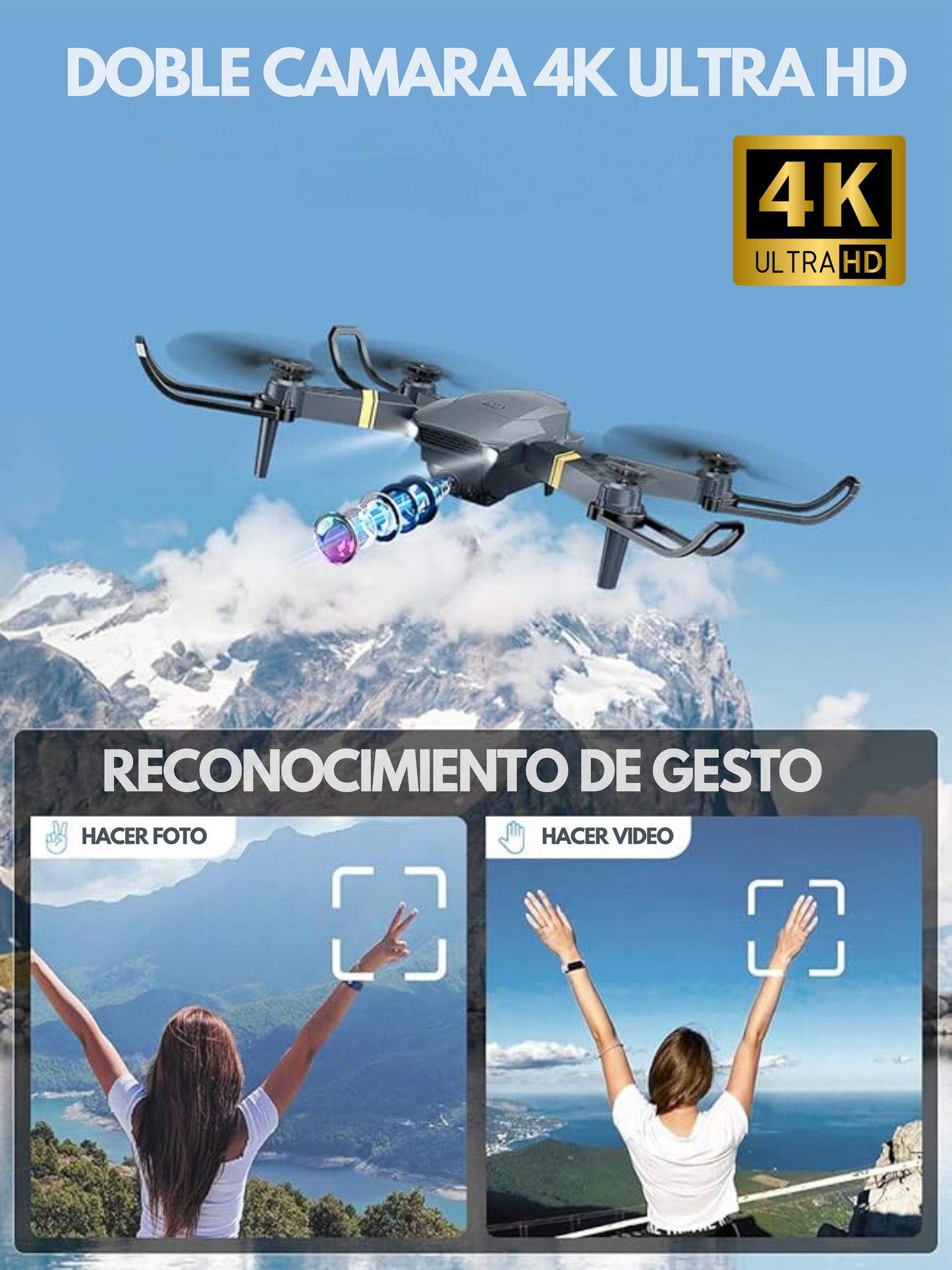 Aerosky®️ Dron 4k  | Auto seguimiento | Sensor de Obstáculos